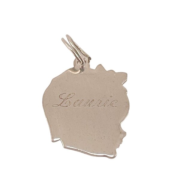 Vintage Dancraft Sterling Silver Custom Laurie 1969 Engraved Pendant - Picture 1 of 6